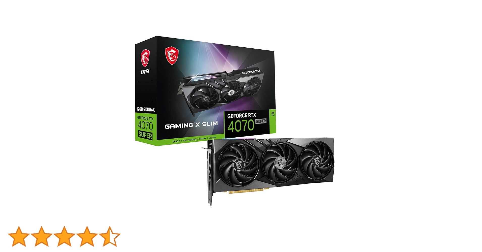 Amazon | MSI Gaming RTX 4070 Super 12G Gaming X Slim Graphics Card